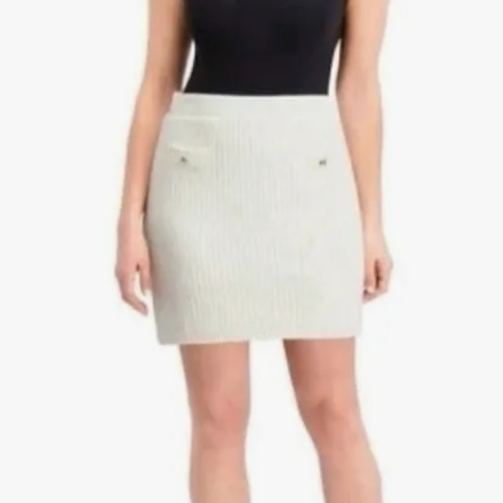 NWT French Connection Knit Sweater Skirt In Ivory Size XXL